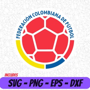 May include: A red, white and blue football logo with the text "Federación Colombiana de Fútbol" around the ball. The logo is on a white background.