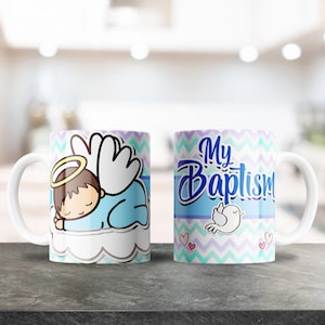My Baptism Mug Design, Sublimation design for 12oz, 15oz Mugs, Coffee Mug Design, Mug Shop, Plantilla Para Taza De Cafe PNG Design