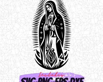 Virgencita SVG Design, Png Digital Clipart, Great for, Stickers, T-Shirts, Mugs & More! Craft Design Files. Virgen De Guadalupe Image Design