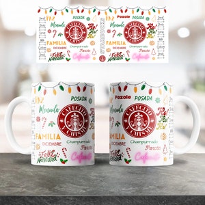 Taza Feliz Navidad con nombre de la familia. Regalo Original y útil.