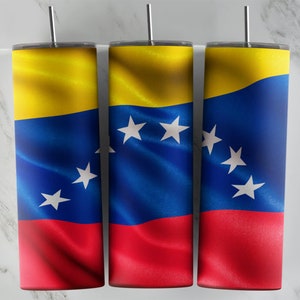 Venezuela Sublimation Design for Tumblers, Frosted Glass Image, Skinny Cup Template download, Uv Dtf, Vinyl Wrap, Venezuelan Flag