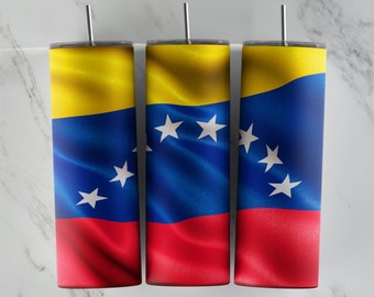 Venezuelan Flag 20oz Skinny Tumbler Sublimation Design (Digital Download)