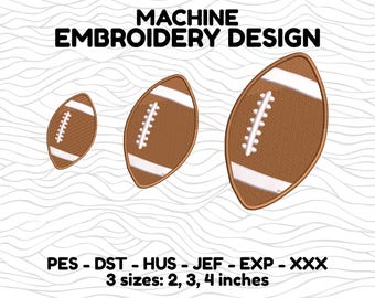 Football Embroidery Design - Cute Machine Embroidery Files for T-Shirts & Sweatshirts, Ricoma DST, Brother PES File, Sports Embroidery Files
