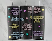Motivational Quotes Tumbler Wrap PNG, Positive Sublimation Design for 20oz Tumblers