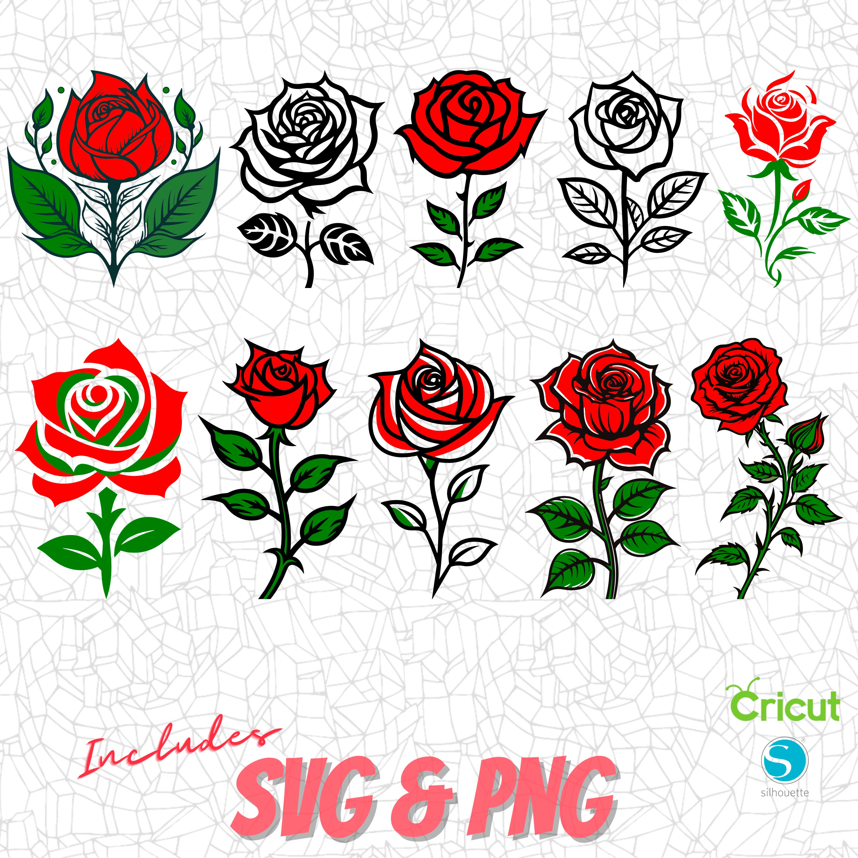 Trailing Roses Svg Roses SVG, Cutting File, Png Digital Clipart, Great for Viny Decals ...
