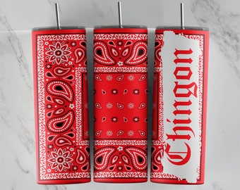 Red Chingon PNG wrap design for Sublimation on 20oz Tumblers