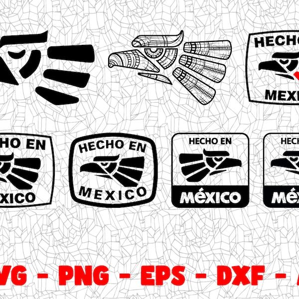 Mexique SVG, fichier de coupe, Png Eps Dxf Clipart numérique, idéal pour les décalcomanies vinyle, autocollants, T-shirts, tasses et plus ! Design fantaisie, SVG mexicain