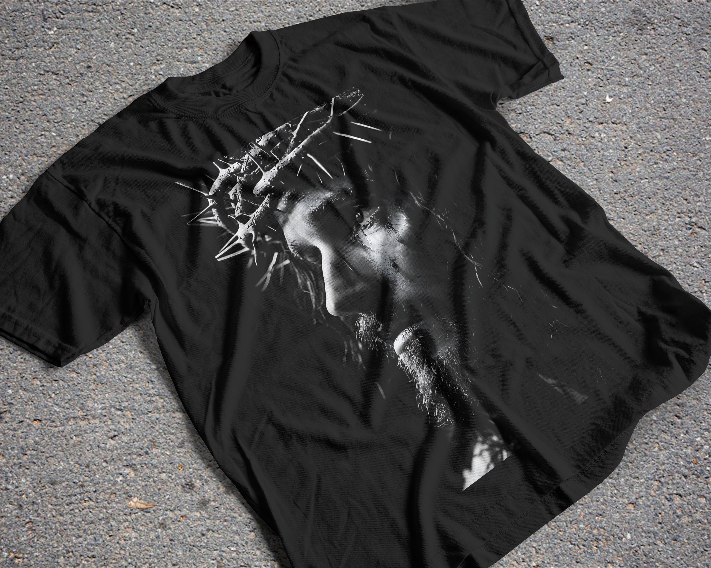 Jesus T-shirt Design, Christ Halftone Tee Design, Can Also Be Used