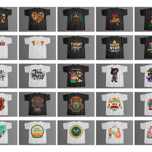 30+ Mexico T-Shirt Designs, Can be used for Sublimation, DTG, DTF and more!, PNG Tshirt Design Bundle, Screen Printing Designs