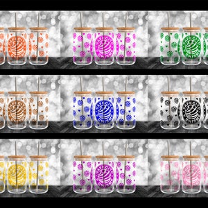 Cafecito Y Chisme Libbey Cup Design, UV DTF, Sublimation Design, Png Clipart, 16oz Frosted Can, Digital File, Water Glass Can, Cute Colorful