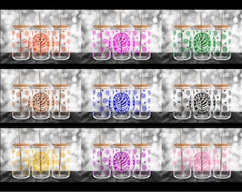 Cafecito Y Chisme Libbey Cup Design, UV DTF, Sublimation Design, Png Clipart, 16oz Frosted Can, Archivo digital, Water Glass Can, Cute Colorful
