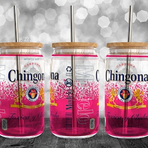 Chingona Libbey Glass Can Design, Sublimation Design, Png Clipart, 16oz Frosted Cans, Drink PNG Design, Water Glass Can, Frosted