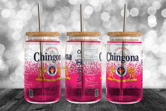 Chingona Libbey Glass Can Design, Sublimation PNG Clipart (16oz)