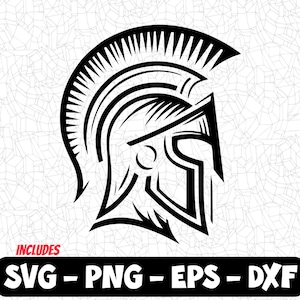 Casque spartiate SVG | Design de casque de guerrier audacieux PNG, Eps, DXF | Clipart grec ancien pour Cricut et Silhouette