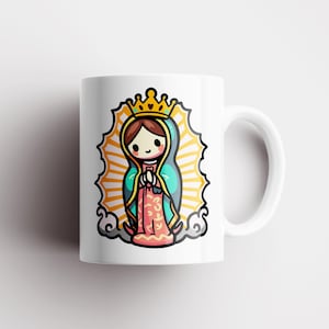 Conception Virgencita PNG, clipart numérique PNG, idéal pour, autocollants, t-shirts, tasses et plus encore ! Fichiers de conception d'artisanat. Conception d'image Virgen De Guadalupe