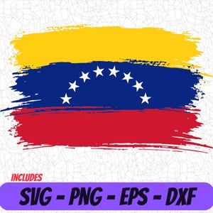Drapeau du Venezuela SVG | Art png vénézuélien | Clipart numérique SVG | Conception EPS | Fichier de coupe Cricut | Camée DXF | Fichier de sublimation