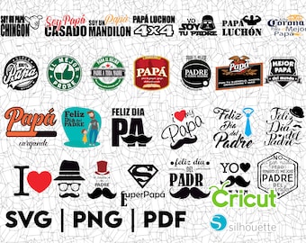 Dia del Papa SVG, Cutting File, Png Pdf Digital Clipart, Great for Viny Decals, Stickers, T-Shirts, Mugs & More! Dia del Padre, Father's Day