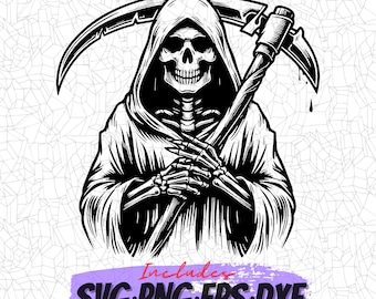 Grim Reaper Svg | Death Png Art | Digital Clipart SVG| Eps Design | Cricut Cut File | Cameo DXF | Sublimation File | La Muerte | Dark Art
