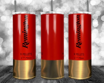 Shotgun Shell Tumbler Design, PNG Sublimation Design, 20oz Skinny Tumbler, Tumbler Wraps, Metal Tumbler, Novelty Design, Waterslide, Red