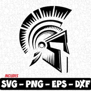 Casque spartiate audacieux SVG | Casque de guerrier antique PNG, EPS, Dxf | Clipart casque grec pour Cricut et Silhouette