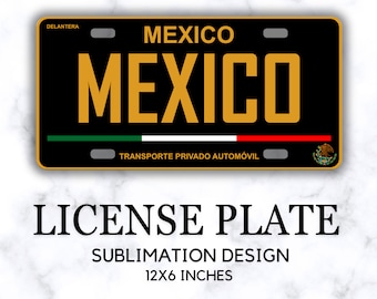 Diseño PNG de matrícula de México, archivos para sublimación en placas de automóviles, etiqueta mexicana, Placas Mexicanas