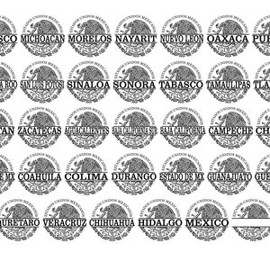 Mexico Svg Designs | Mexican Png Art | Digital Clipart SVG | Eps Design | Cricut Cut File | Cameo DXF | Sublimation File | Estados de Mexico
