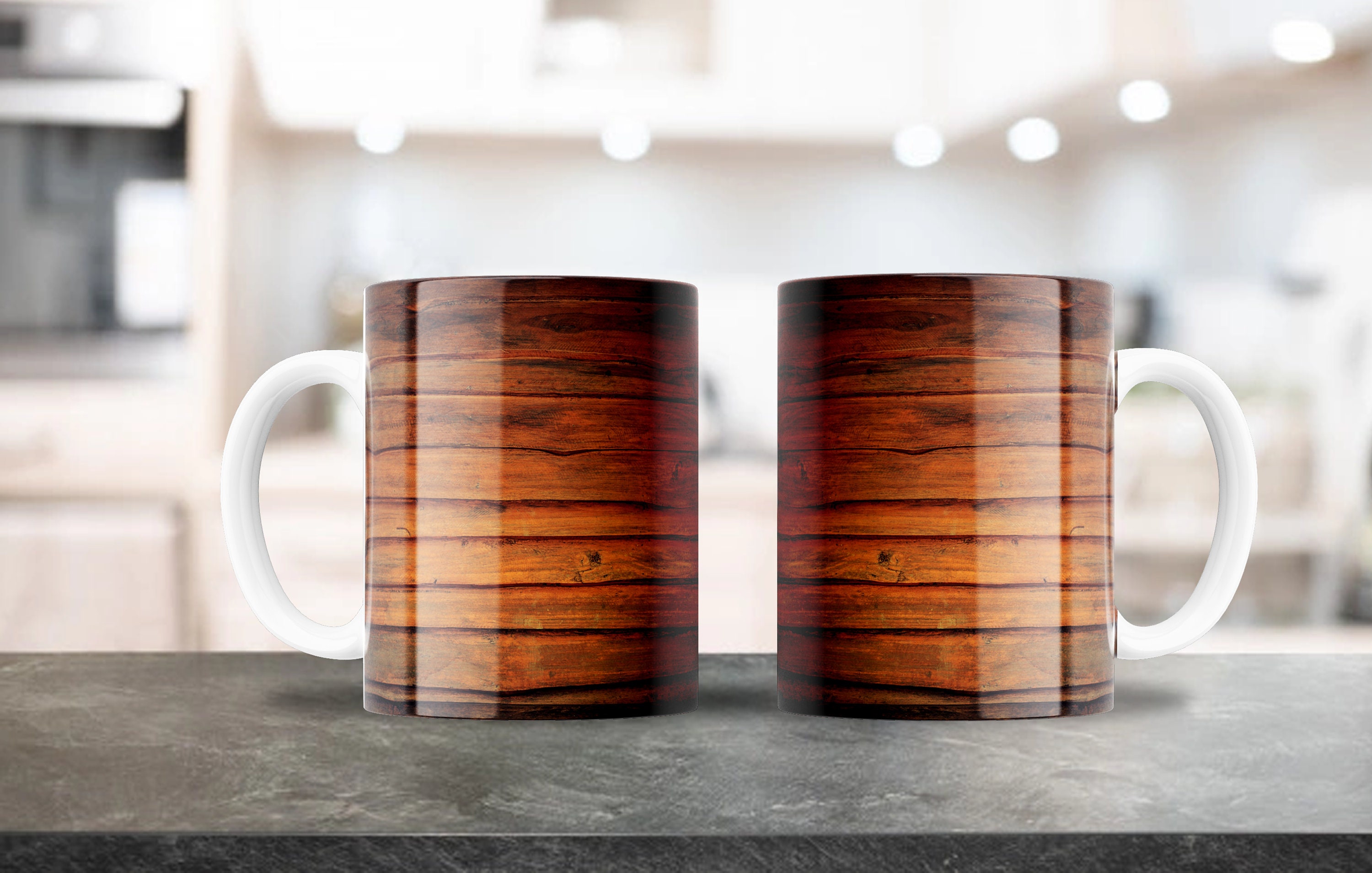 Wooden Mug with Handle, Water Cup Simple Milk Mugs Office Coffee Cup Gift,  Wood