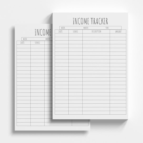 Income Tracker Printable, Income Tracking, Income Log, Monthly Income Tracker, Money Financial Planner, Budget Input, Canva Template