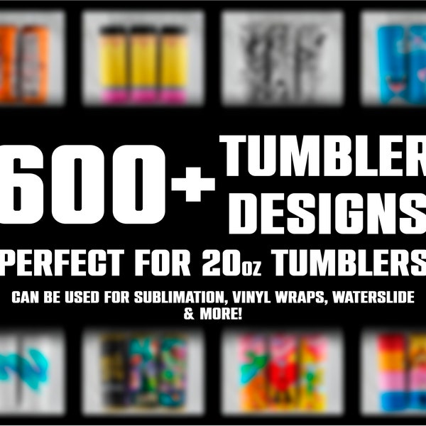 Tumbler Design Bundle, 600+ PNG Sublimation Designs for 20oz Skinny cups. Can be used to sublimate, print vinyl wraps, waterslide and more!