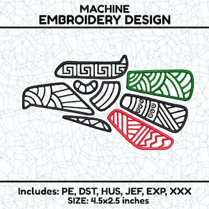 Mexican Eagle Embroidery Design - Hecho en Mexico Machine Embroidery File, Ricoma DST, Brother PES File, Hat Embroidery Designs