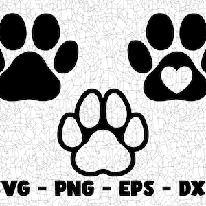 Paw Print SVG Cut File: Dog, Cat, and Heart Paw Prints for Cricut, Silhouette, and More!