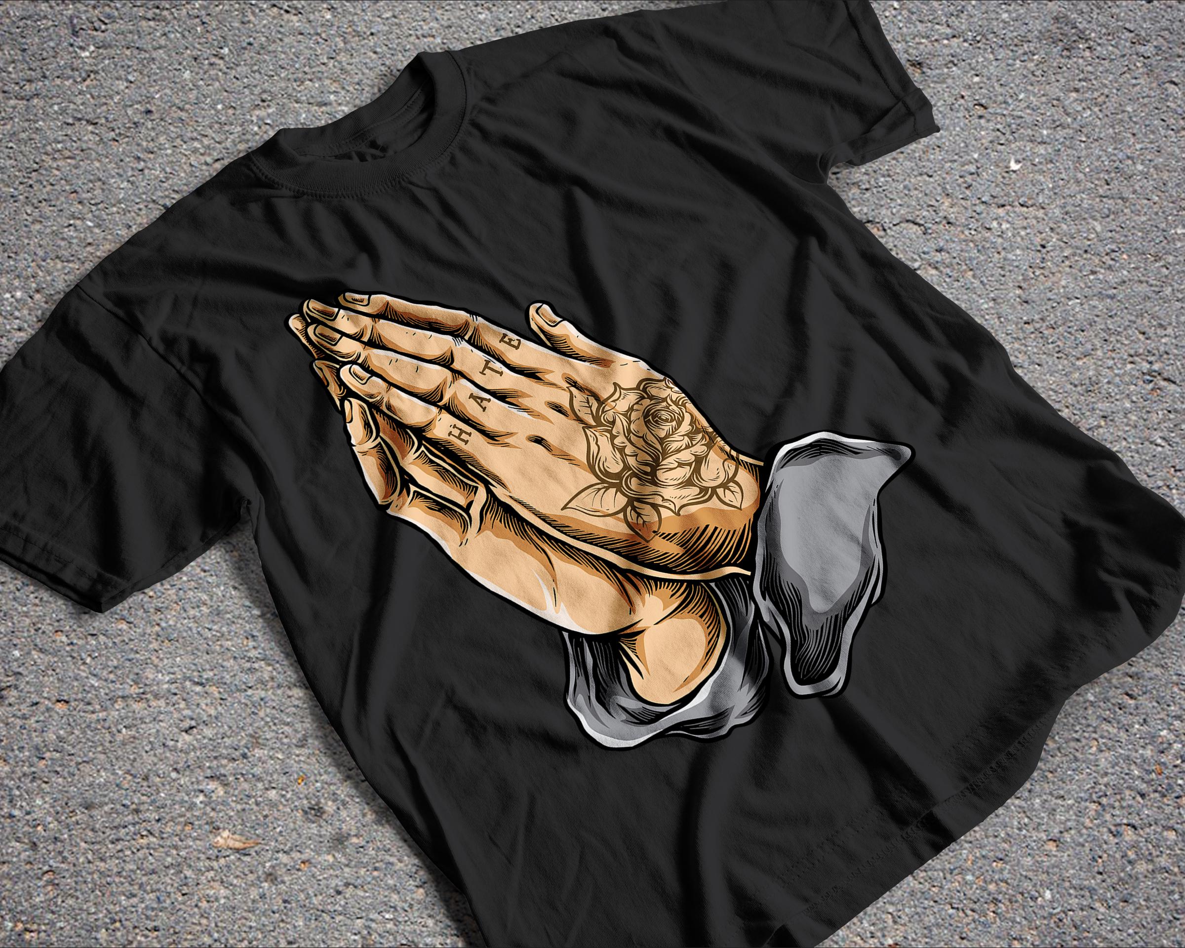 TSY PRAYING HANDS TEE 白黒セット TSY PRAYING HANDS TEE 白黒セット Demon Hunter - Praying