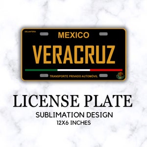 Veracruz Placa Delantera, design PNG de placa de carro, arquivos para sublimação em placas de carro, etiqueta mexicana, placas México