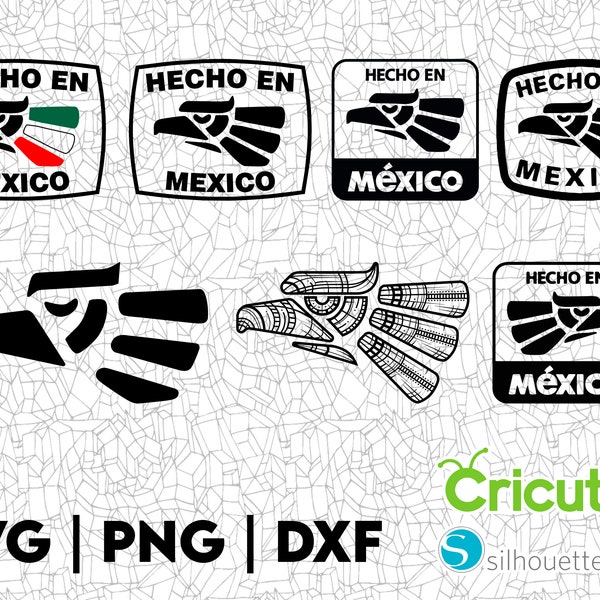 Hecho En Mexico Bundle - Svg Png Dxf - 7 Designs - Idéal pour Cricut, Cameo et plus encore ! Bon pour faire des autocollants, des tasses, des t-shirts et plus encore. Clipart