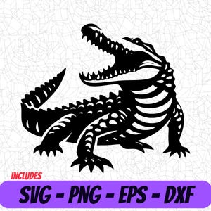 Crocodile SVG Design for T-Shirts, Stickers, Mugs & More - Swamp PNG Clipart, Eps, Dxf