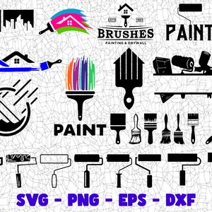 Pintor SVG, arquivo de corte, clipart digital Png Eps Dxf, ótimo para decalques Viny, adesivos, camisetas, canecas e muito mais! Arquivos artesanais, 24 designs