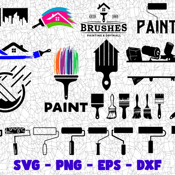 Maler SVG, Schneidedatei, Png Eps Dxf Digital Clipart, ideal für Abziehbilder, Aufkleber, T-Shirts, Tassen und mehr! Basteldateien, 24 Designs