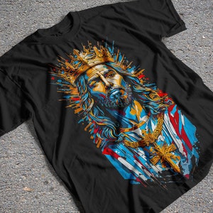DTF T-Shirt Design, Jesus Christ Halftone Tee Design, Can also be used for Sublimation, DTG, Screen Printing and more! PNG tshirt Design