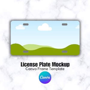 License Plate Mockup, Canva Car Plate Template, Custom Canva Image Template, Editable Canva Frame, Editable Mockup for License Plates