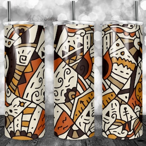 Tribal patroon Tumbler Design, ontwerp voor 20oz Cup Tumbler Wrap, Tumbler Image, goed voor sublimatie, vinyl en waterglijbaan, Afrikaans ontwerp