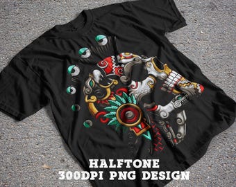 Design della maglietta con teschio, design della maglietta a mezzitoni Calavera, può essere utilizzato anche per sublimazione, DTG, serigrafia e altro ancora! Design della maglietta PNG DTF