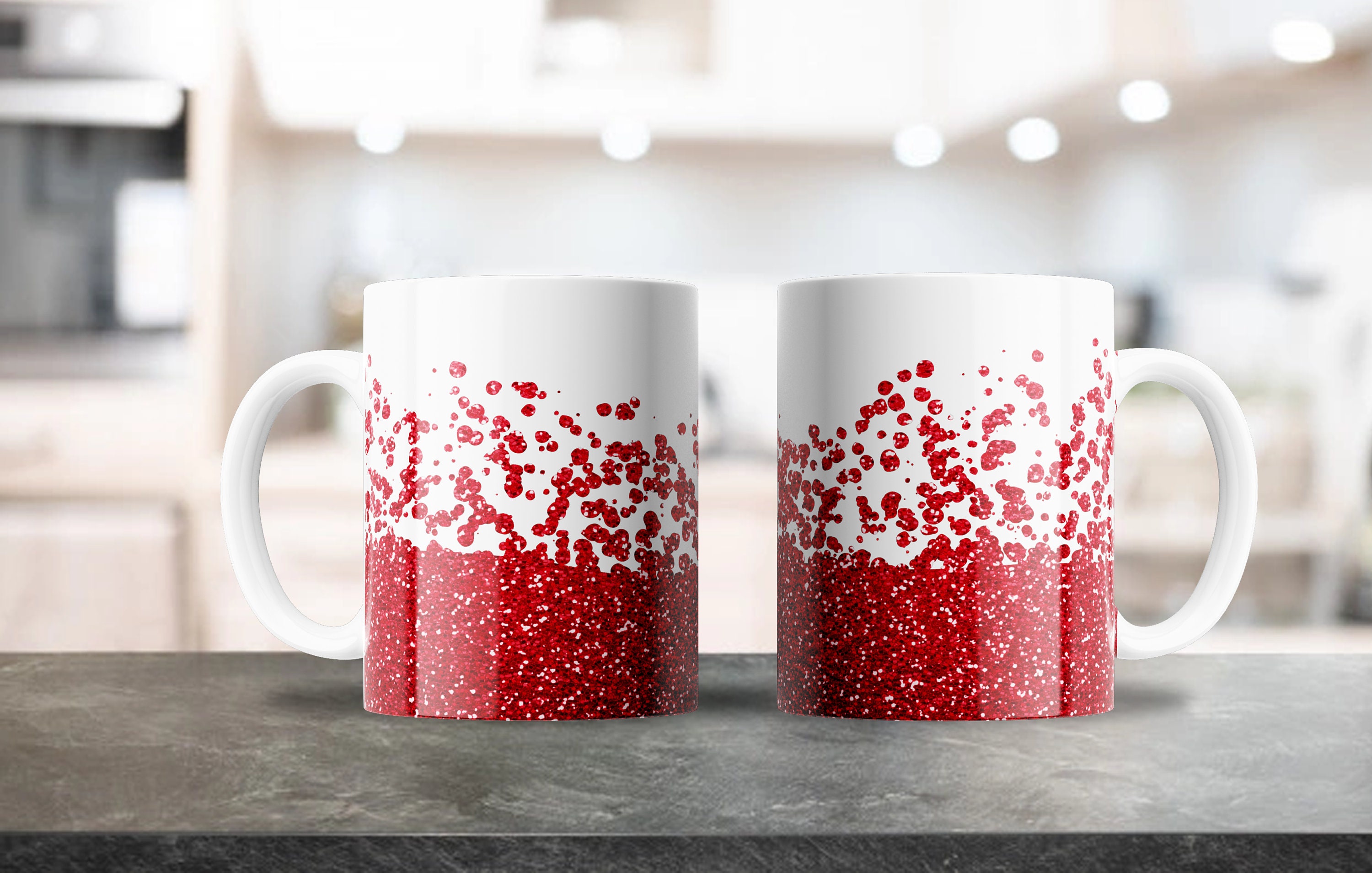 RED GLITTER Cup Awesome Candy Red Tumbler With Crystal Clear Hardcoat FREE  Ship 