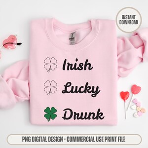 Ivre porte-bonheur irlandais PNG, chemise Design PNG de la Saint-Patrick, fichier d'impression image par sublimation de la Saint-Patrick pour vêtements