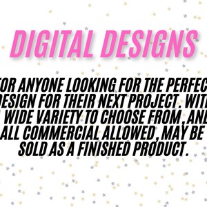 K&ouml;nnte beinhalten: Der Text "Digital Designs" in Pink auf wei&szlig;em Hintergrund mit einer Streuung von goldenen und silbernen Sternen. Der Text lautet: "Digital Designs"  "F&uuml;r alle, die nach dem perfekten Design f&uuml;r ihr n&auml;chstes Projekt suchen. Mit einer gro&szlig;en Auswahl und allen kommerziellen Nutzungen erlaubt, kann als fertiges Produkt verkauft werden."