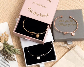 Tie the Knot Bracelet with Name,Bridesmaid Proposal gift,Bridesmaid proposal box set,Will you be my bridesmaid gift,Couldn't Tie the Knot