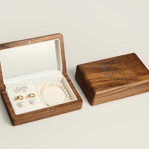 Aangepaste sieradendoos voor moeder, houten sieradenkistje sieradenringdoos, armbanden geschenkdoos, cadeau voor moeder, cadeau voor haar, ketting ringdoos