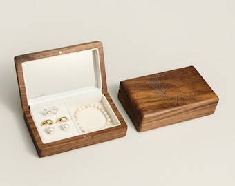 Caja de joyería personalizada para mamá, caja de joyería de madera, caja de anillo de joyería, caja de regalo de pulseras, regalo para mamá, regalo para ella, caja de anillo de collar