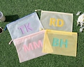 Custom Shadow Monogram Pool Bag,Personalized Waterproof Beach Pouch, Zipper Storage Bag With Name, Wet Dry Bag For Bridesmaid Gift for Her