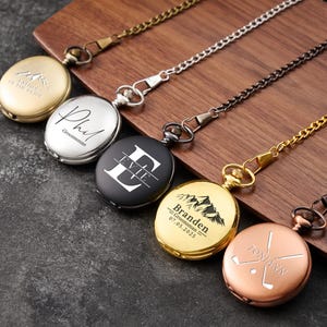 Personalized Engraved Pocket Watch Gift for the Groomsmen,Handmade Engraved Pocket Watch For Bestman Gift,Custom Wedding Pocket Watch Gifts