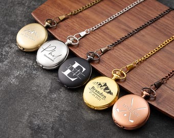 Personalized Engraved Pocket Watch Gift for the Groomsmen,Handmade Engraved Pocket Watch For Bestman Gift,Custom Wedding Pocket Watch Gifts